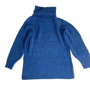 Free People Slouchy Sweater Women Blue 'Eleven' Tunic Medium Oversize Turtleneck thumbnail 4