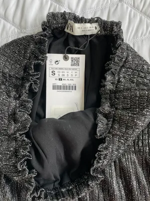 Zara New Black Shinny Skirt Small thumbnail 3