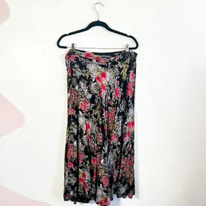 Coldwater Creek Reversible Maxi Skirt Womens Sz Large Floral‎ Boho Vintage 90s thumbnail 3