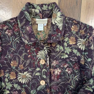 Purple Floral Blazer Size Petite Small thumbnail 4