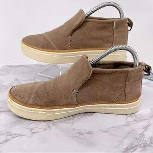 TOMS Paxton Ankle Sneaker Light Taupe Suede Size 7 Casual Comfy‎ Slip On Cushion thumbnail 8