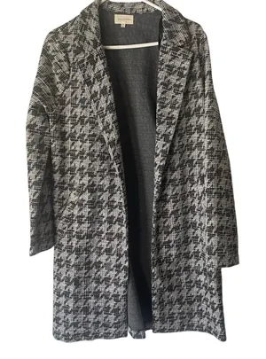 Mellow‎ Day Houndstooth Long Career Cardigan Sweater Interview Outfit Women thumbnail 1