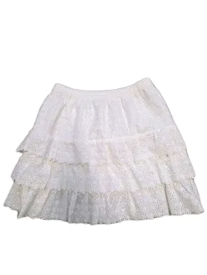 Revolve House of Harlow White Knit Mini Skirt Women’s Size XSMALL Lace Romantic thumbnail 2
