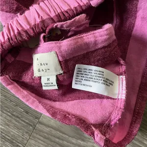 A New Day Linen Blend Striped Pink and Purple Crop Top thumbnail 3