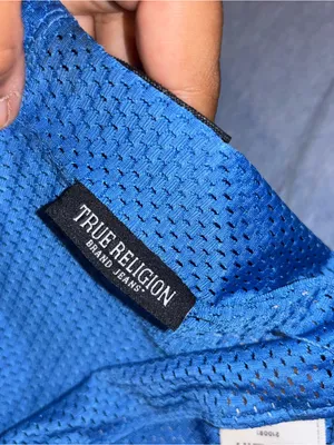 True Religion Blue Halter Crop Top with Red Logo Accents thumbnail 6