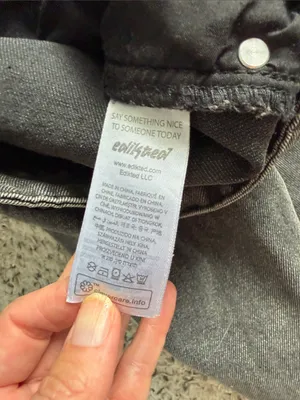 Edikted Low Rise Wide Leg Black Wash Jeans Size M thumbnail 6