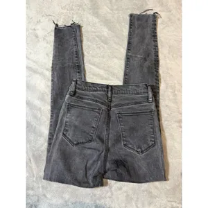 Gap Denim 24R True Skinny‎ Black Stretch Jeans Raw Hem 28" Inseam Mid-High Rise thumbnail 6