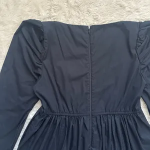 Abercrombie & Fitch Dress Long Sleeve Poplin Babydoll Mini Black Tall Sz MT thumbnail 5