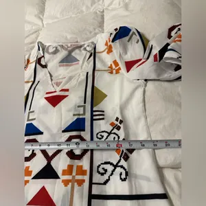 Aztec Patterned White Maxi Dress thumbnail 13
