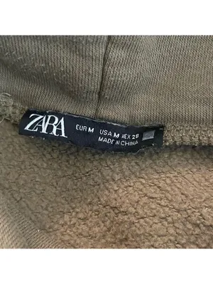 Zara Olive Brown Oversized Funnel Neck Sweatshirt Pullover Women M thumbnail 3
