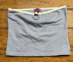 Edikted XS White Blue Bandeau Tube‎ Top Preloved thumbnail 1