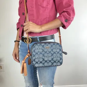 NWT Coach Mini Camera Bag In‎ Signature Chambray Denim color thumbnail 7
