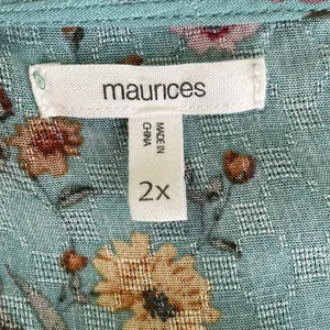 Maurices Teal Floral Babydoll Top thumbnail 6