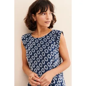 NWT!! Anthropologie MAEVE Lisanne Textured Tunic Tiered Dress Blue White X-Small thumbnail 4