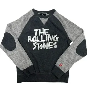 The Rolling Stones Script Tongue Logo Crew Neck Sweatshirt Gray 50 Years Tour S thumbnail 1