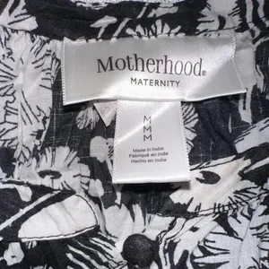 Motherhood Maternity Black & White Floral Women's Cotton Blouse thumbnail 4