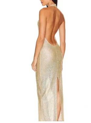 Lovers + Friends Revolve Charlotte Maxi Dress in Gold Sand thumbnail 2