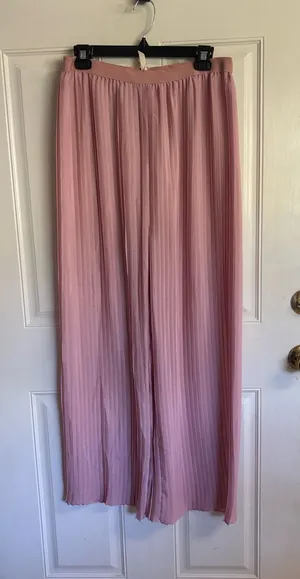 NWT Med discontinued Matilda Jane Pink Curtain Call Pleated Wide leg pants. thumbnail 1