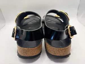 Birkenstock Milano Big Buckle Black Patent Leather Gold Quiet Luxury Sandals 38 US 7-7.5 thumbnail 4