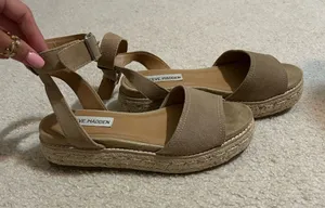 Steve Madden Beige Espadrille Platform Sandals - Tan thumbnail 1