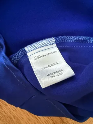 Revolve Lovers + Friends Marley Mini Dress Cobalt Blue Satin Cowl Neck - Size S thumbnail 6