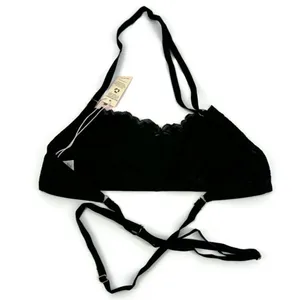 Free People x We are HAH Don't‎ Cross Me Halter Bralette Black Small NWT thumbnail 4