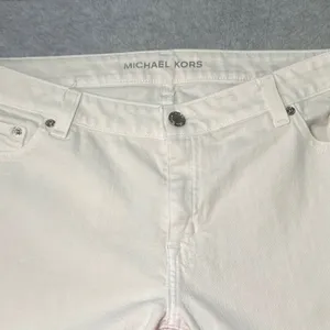 Michael Kors Skinny Jeans Women Size 10 White Stretch Denim Mid Rise Casual‎ EUC thumbnail 3