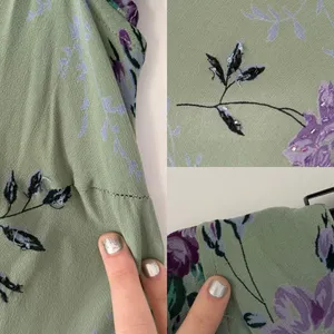 vintage 90s/y2k fairy boho Eva Blue green & purple beaded floral midi dress sz 6 thumbnail 8