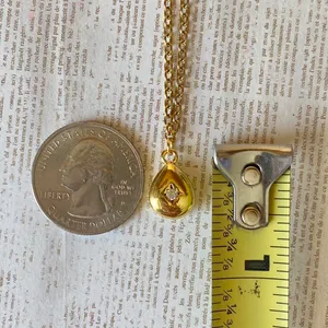 Handmade gold tone stainless oval beam necklace🌟 thumbnail 7