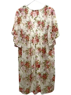American Eagle Ivory Floral Kimono Duster M Boho Cottagecore Flutter Sleeve thumbnail 4
