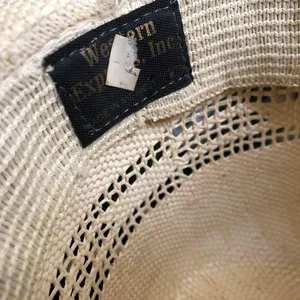 Vintage rare pink ombre western cowgirl/cowboy straw hat with silver tone hardware Size L thumbnail 8