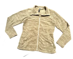 Mountain Hardwear Fleece Jacket Womens Medium Tan Excellent Full Zip Mock Neck thumbnail 1