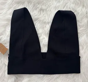 Skims Knit Swim Plunge Bikini Top Onyx Size Small thumbnail 1