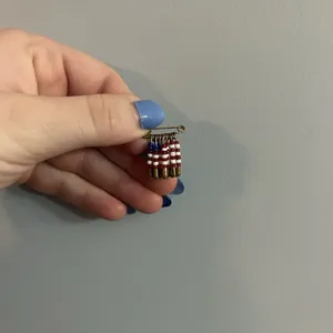 Handmade USA American Flag Beaded Patriotic Fourth of July Blue Red White VTG‎ thumbnail 2
