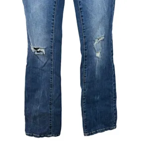 Mossimo Skinny Boot Jeans Women Size 2 Blue Mid Rise Distressed Ripped Knee Y2K‎ thumbnail 3