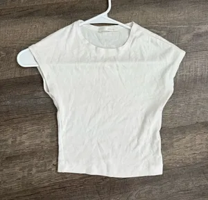 Zara cropped white top thumbnail 1