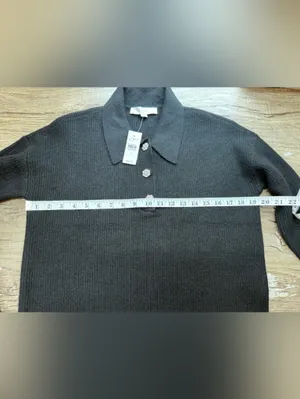 Loft Jewel Button‎ Polo Sweater in black NWT SIZE small thumbnail 6