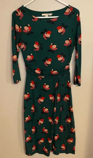 Boden Teal Dress with Pink Floral‎ Pattern Green Size undefined thumbnail 1
