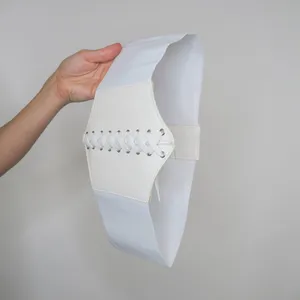 White Lace Up Waspie Corset Belt thumbnail 4