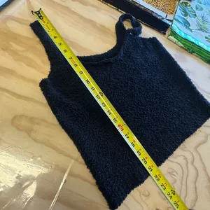 SKIMS Cozy‎ Knit Teddy Sherpa Tank Onyx Black Scoop Neck Lounge Top 2X/3X thumbnail 9