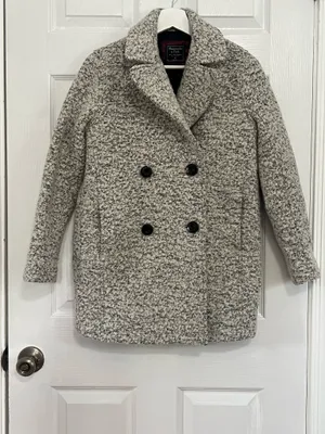 Abercrombie & Fitch Wool Blend Coat XS Boucle Peacoat Old Money Preppy Classic thumbnail 2