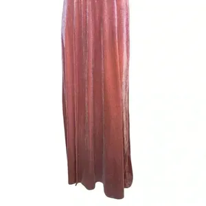 Lulus whimsical romance pink velvet faux-wrap maxi dress slits size medium.I#67 thumbnail 5