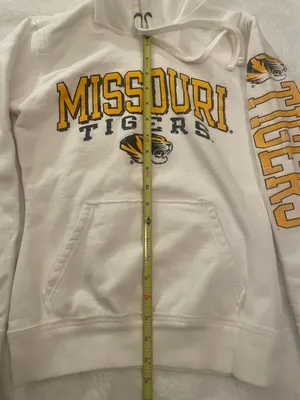 Univ of Missouri Mizzou White Hoodie Sweatshirt Sz Sm thumbnail 5