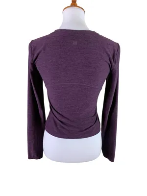 FLX Purple Long Sleeve Athletic Top M Stretch Travel Leisure Workout Activewear thumbnail 3