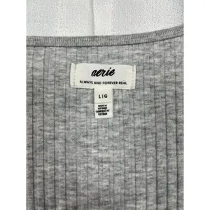 Aerie Gray Ribbed Knit Maxi Dress Sz.L thumbnail 9
