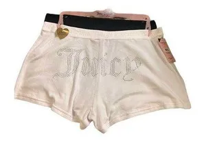 Juicy couture velvet 2 pack boxer lounge shorts size large black and white thumbnail 1