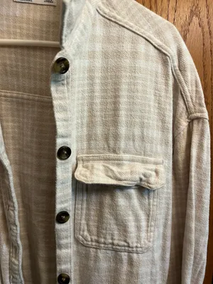 Hollister Boyfriend Fit Flannel Cream Plaid thumbnail 3