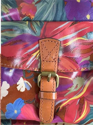 EUC Patricia Nash Leather Bolsena Shoulder Bag Summer Florals Retail $229.00 thumbnail 10