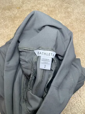 Athleta Women’s Jogger Pants Size Small Gray Ribbed Waist Zipper Pockets Athleisure thumbnail 3