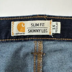 Carhartt Slim Fit‎ Skinny Leg Dark Wash Denim Jeans Womens Size 14 Regular thumbnail 8